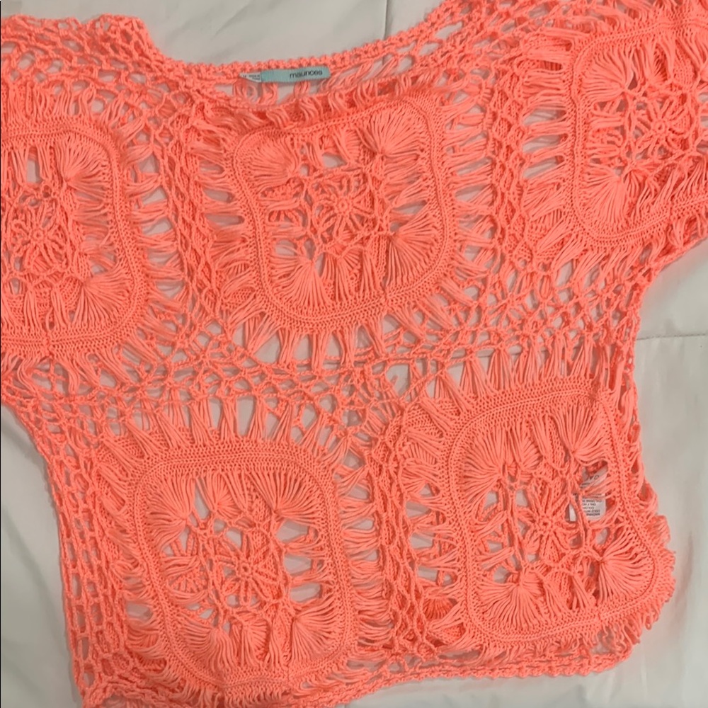 Maurices Orange Cropped Oversized Top